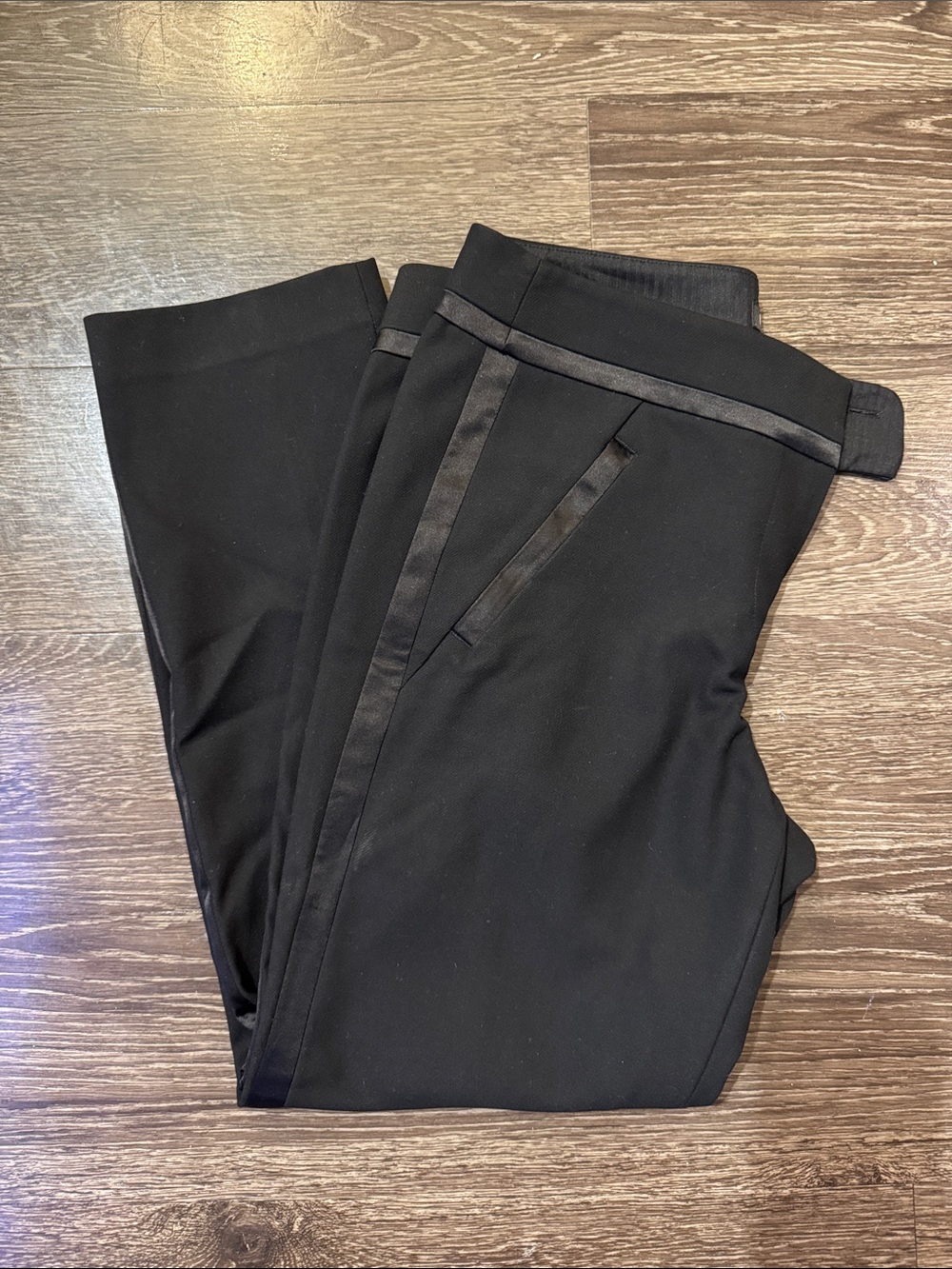 LOFT Women’s Black Dress Pant Trousers with Satin Trim